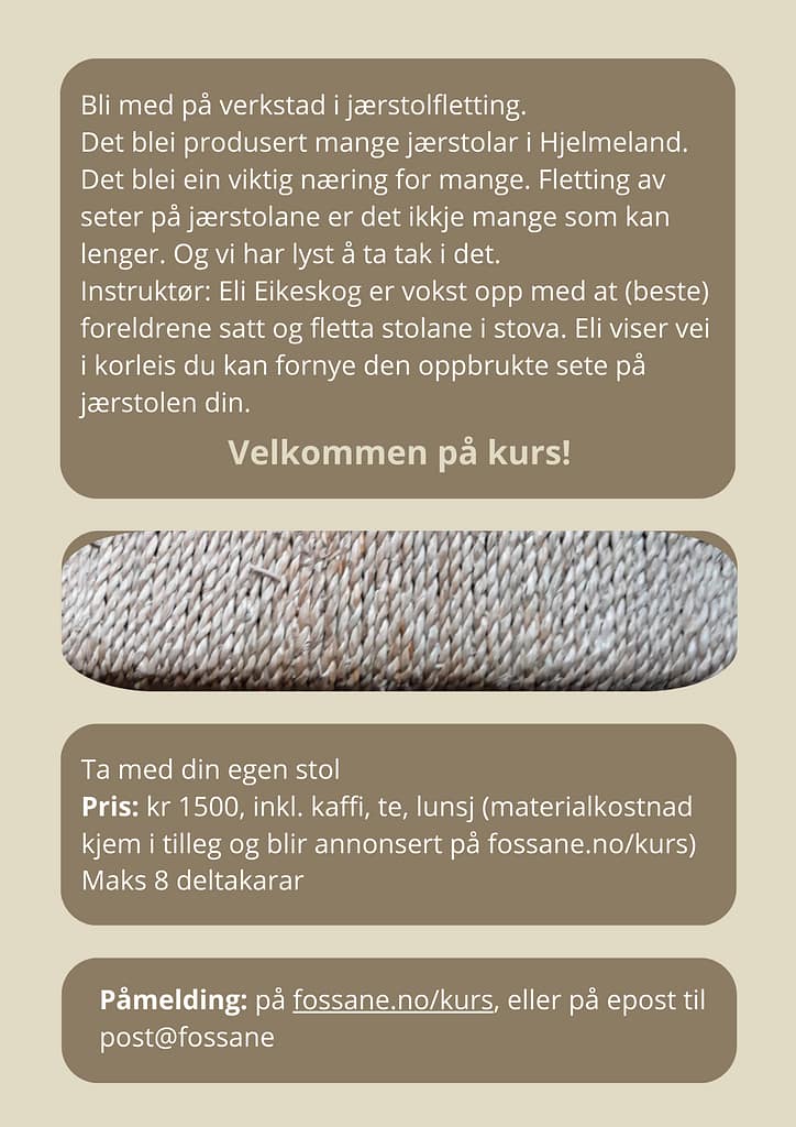 Jærstolflettingskurs